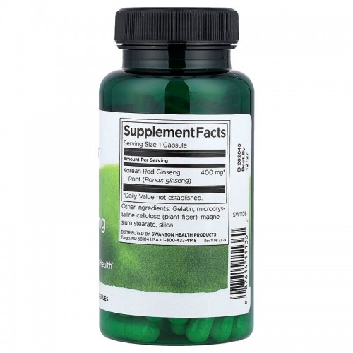 Swanson Swanson Korean Red Ginseng Root 400 mg Full Spectrum, 90 капсул CN20213-1 Swanson Swanson Korean Red Ginseng Root 400 mg Full Spectrum, 90 капсул CN20213-1