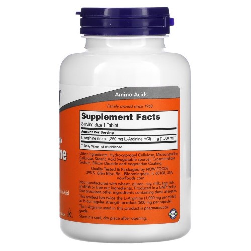 NOW L-Arginine 1000 mg, 120 таблеток CN4399 NOW NOW L-Arginine 1000 mg, 120 таблеток CN4399 NOW