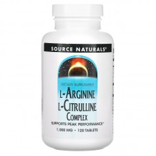 Source Naturals L-Arginine L-Citrulline Complex, 120 таблеток Source Naturals L-Arginine L-Citrulline Complex, 120 таблеток