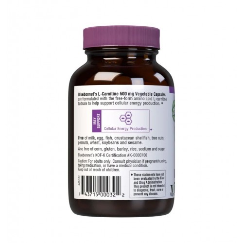 Bluebonnet Nutrition L-Carnitine 500 mg, 30 вегакапсул CN11519 Bluebonnet Nutrition Bluebonnet Nutrition L-Carnitine 500 mg, 30 вегакапсул CN11519 Bluebonnet Nutrition