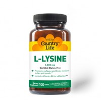 Country Life L-Lysine 1000 mg, 100 таблеток Country Life L-Lysine 1000 mg, 100 таблеток