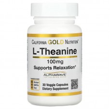 California Gold Nutrition L-Theanine 100 mg, 30 вегакапсул California Gold Nutrition L-Theanine 100 mg, 30 вегакапсул