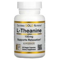 California Gold Nutrition L-Theanine 100 mg, 60 вегакапсул California Gold Nutrition L-Theanine 100 mg, 60 вегакапсул