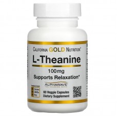 California Gold Nutrition L-Theanine 100 mg, 60 вегакапсул California Gold Nutrition L-Theanine 100 mg, 60 вегакапсул