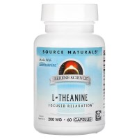 Source Naturals L-Theanine 200 mg, 60 капсул Source Naturals L-Theanine 200 mg, 60 капсул