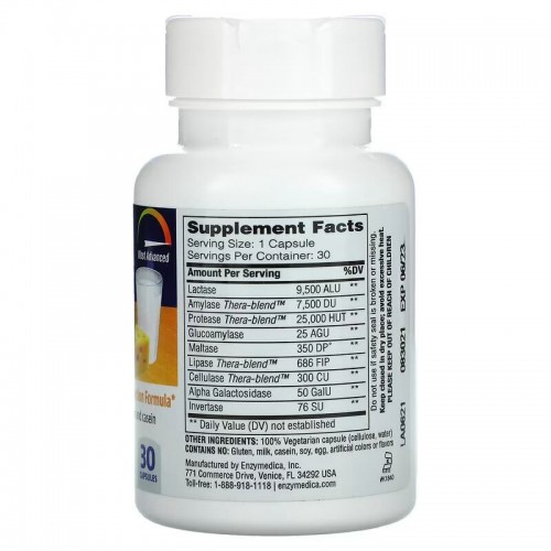 Enzymedica Lacto, 30 капсул CN15220 Enzymedica Enzymedica Lacto, 30 капсул CN15220 Enzymedica