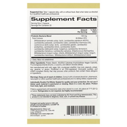 California Gold Nutrition LactoBif 65 Probiotics, 30 вегакапсул CN17211 California Gold Nutrition California Gold Nutrition LactoBif 65 Probiotics, 30 вегакапсул CN17211 California Gold Nutrition