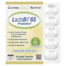California Gold Nutrition LactoBif 65 Probiotics, 30 вегакапсул California Gold Nutrition LactoBif 65 Probiotics, 30 вегакапсул