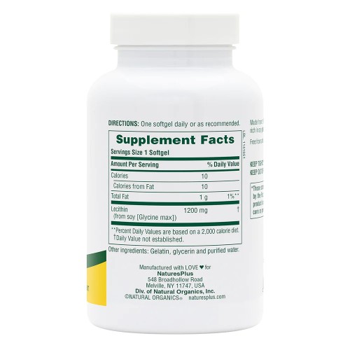 Natures Plus Lecithin 1200 mg, 90 капсул CN11687 Natures Plus Natures Plus Lecithin 1200 mg, 90 капсул CN11687 Natures Plus