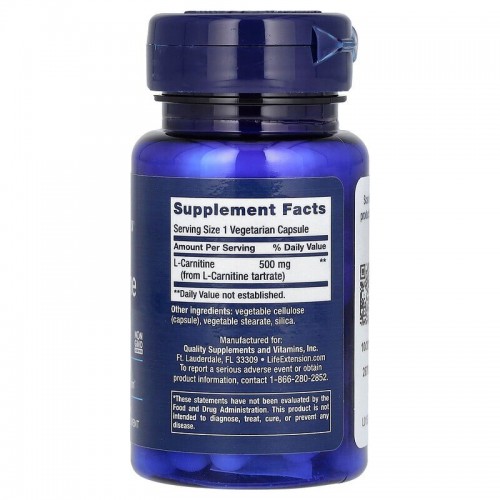 Life Extension L-Carnitine 500 mg, 30 вегакапсул CN17297 Life Extension Life Extension L-Carnitine 500 mg, 30 вегакапсул CN17297 Life Extension
