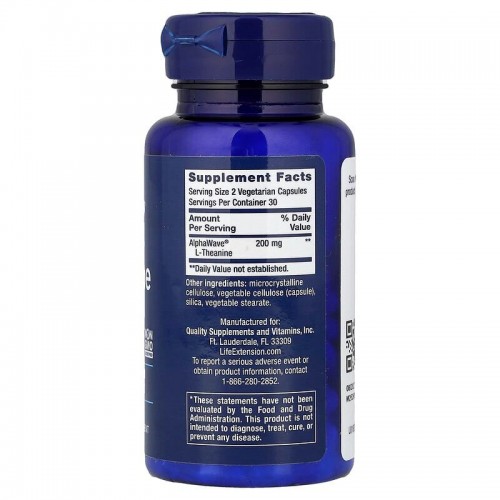 Life Extension L-Theanine 100 mg, 60 вегакапсул CN17282 Life Extension Life Extension L-Theanine 100 mg, 60 вегакапсул CN17282 Life Extension