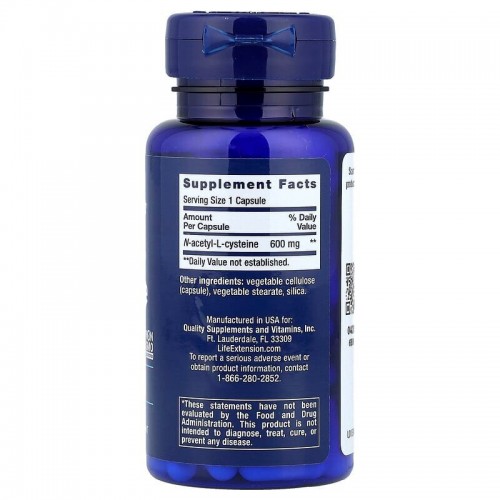 Life Extension N-Acetyl-L-Cysteine 600 mg, 60 капсул CN17283 Life Extension Life Extension N-Acetyl-L-Cysteine 600 mg, 60 капсул CN17283 Life Extension