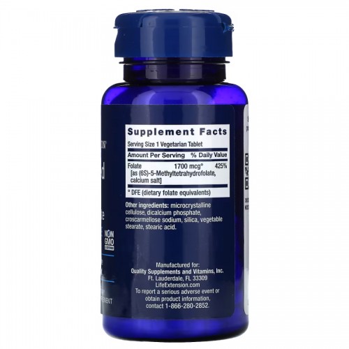Life Extension Optimized Folate 1700 mcg, 100 таблеток CN10828 Life Extension Life Extension Optimized Folate 1700 mcg, 100 таблеток CN10828 Life Extension