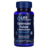 Life Extension Optimized Folate 1700 mcg, 100 таблеток Life Extension Optimized Folate 1700 mcg, 100 таблеток