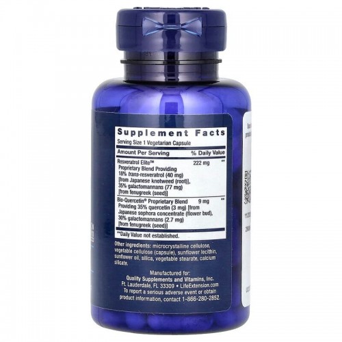 Life Extension Resveratrol Elite, 30 вегакапсул CN17302 Life Extension Life Extension Resveratrol Elite, 30 вегакапсул CN17302 Life Extension
