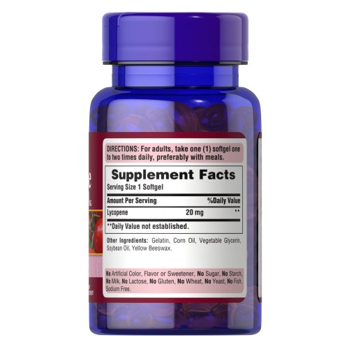 Puritan's Pride Lycopene 20 mg, 60 капсул CN12954 Puritan's Pride Puritan's Pride Lycopene 20 mg, 60 капсул CN12954 Puritan's Pride