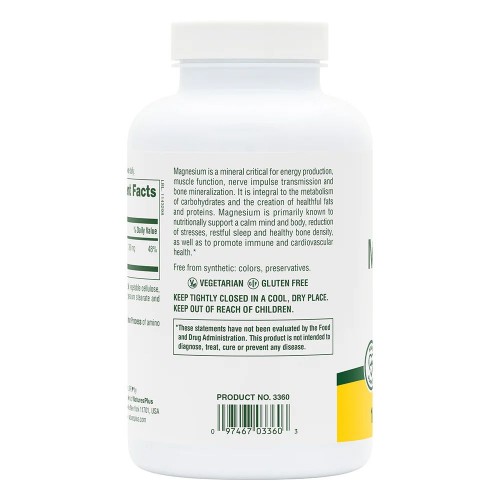 Natures Plus Magnesium 200 mg, 180 таблеток CN13526 Natures Plus Natures Plus Magnesium 200 mg, 180 таблеток CN13526 Natures Plus