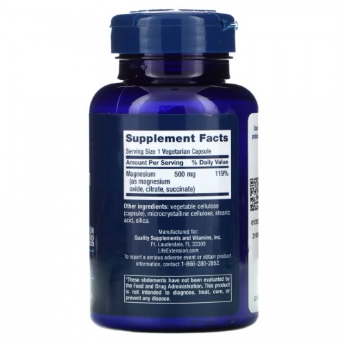 Life Extension Magnesium Caps 500 mg, 100 вегакапсул CN11327 Life Extension Life Extension Magnesium Caps 500 mg, 100 вегакапсул CN11327 Life Extension