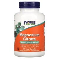 NOW Magnesium Citrate, 120 вегакапсул