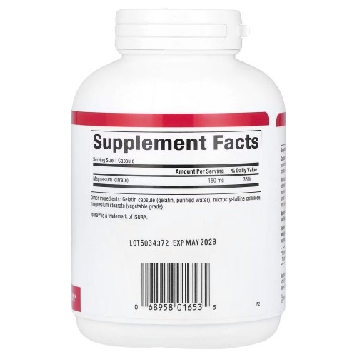 Natural Factors Magnesium Citrate 150 mg, 180 капсул CN16753 Natural Factors Natural Factors Magnesium Citrate 150 mg, 180 капсул CN16753 Natural Factors