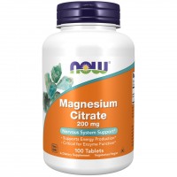 NOW Magnesium Citrate 200 mg, 100 таблеток NOW Magnesium Citrate 200 mg, 100 таблеток