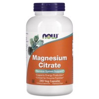 NOW Magnesium Citrate, 240 вегакапсул