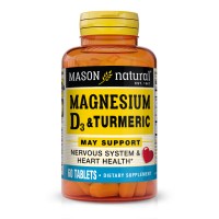 Mason Natural Magnesium & Vitamin D3 with Turmeric, 60 таблеток Mason Natural Magnesium & Vitamin D3 with Turmeric, 60 таблеток