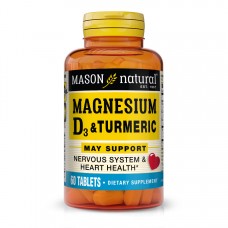 Mason Natural Magnesium & Vitamin D3 with Turmeric, 60 таблеток Mason Natural Magnesium & Vitamin D3 with Turmeric, 60 таблеток