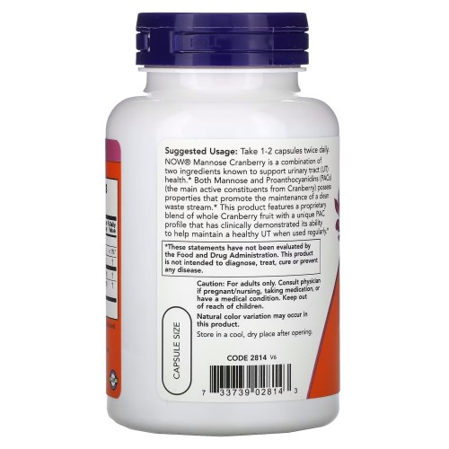NOW Mannose Cranberry, 90 вегакапсул CN11534 NOW NOW Mannose Cranberry, 90 вегакапсул CN11534 NOW