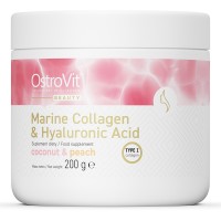 OstroVit Marine Collagen + Hyaluronic Acid, 200 грам - Кокос-персик OstroVit Marine Collagen + Hyaluronic Acid, 200 грам - Кокос-персик
