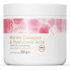 OstroVit Marine Collagen + Hyaluronic Acid, 200 грам - Кокос-персик