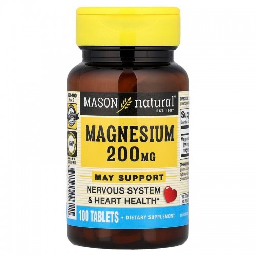 Mason Natural Magnesium 200 mg, 100 таблеток CN20261-1 Mason Natural Mason Natural Magnesium 200 mg, 100 таблеток CN20261-1 Mason Natural