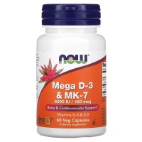 NOW Mega D3 & MK-7, 60 вегакапсул NOW Mega D3 & MK-7, 60 вегакапсул