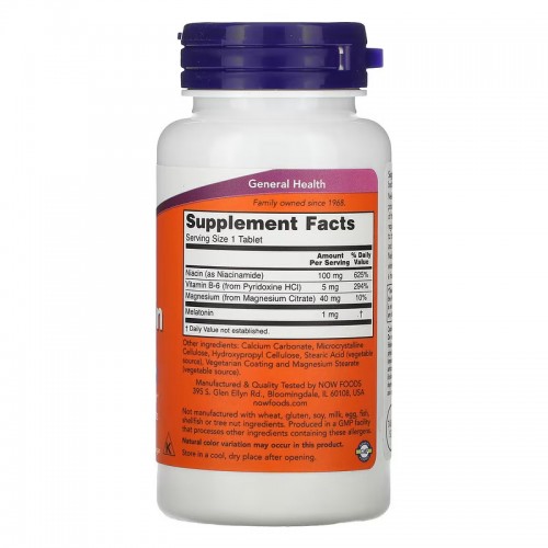 NOW Melatonin 1 mg, 100 таблеток CN11385 NOW NOW Melatonin 1 mg, 100 таблеток CN11385 NOW
