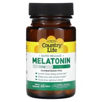 Country Life Melatonin 1 mg, 60 таблеток Country Life Melatonin 1 mg, 60 таблеток