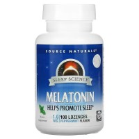 Source Naturals Sleep Science Melatonin 1 mg, 100 леденцов - Мята Source Naturals Sleep Science Melatonin 1 mg, 100 леденцов - Мята