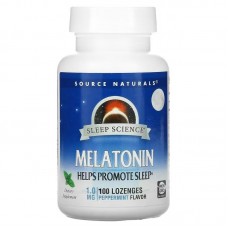 Source Naturals Sleep Science Melatonin 1 mg, 100 льодяників - М'ята Source Naturals Sleep Science Melatonin 1 mg, 100 льодяників - М'ята