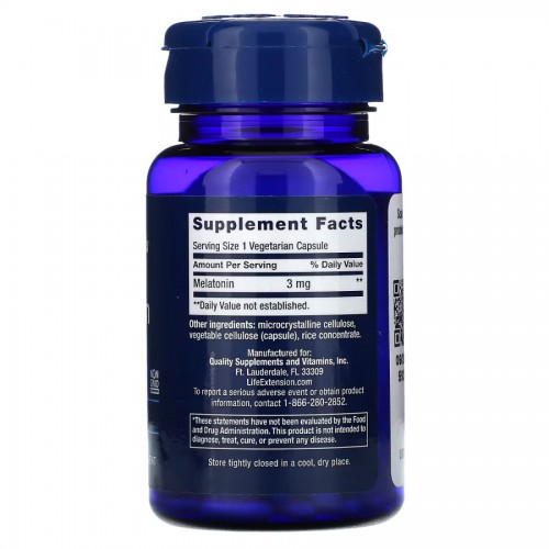 Life Extension Melatonin 3 mg, 60 вегакапсул CN10772 Life Extension Life Extension Melatonin 3 mg, 60 вегакапсул CN10772 Life Extension