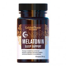 Golden Pharm Melatonin Sleep Support 3 mg, 60 вегакапсул Golden Pharm Melatonin Sleep Support 3 mg, 60 вегакапсул