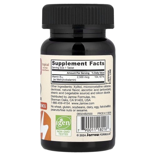 Jarrow Formulas Vegan Methyl B-12 2500 mcg, 100 жувальних таблеток - Тропічний CN8217-2 Jarrow Formulas Jarrow Formulas Vegan Methyl B-12 2500 mcg, 100 жувальних таблеток - Тропічний CN8217-2 Jarrow Formulas