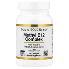 California Gold Nutrition Methyl B12 Complex, 100 пастилок California Gold Nutrition Methyl B12 Complex, 100 пастилок