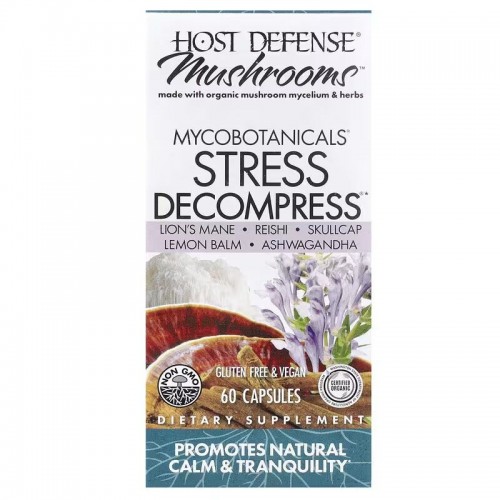 Host Defense MycoBotanicals Stress Decompress, 60 капсул CN15754 Host Defense Host Defense MycoBotanicals Stress Decompress, 60 капсул CN15754 Host Defense