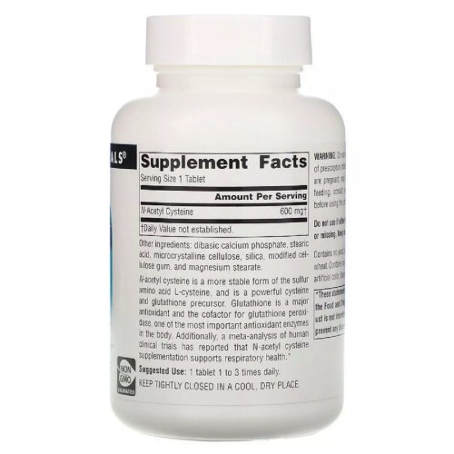Source Naturals N-Аcetyl Cysteine 600 mg, 30 таблеток CN12074 Source Naturals N-Аcetyl Cysteine 600 mg, 30 таблеток CN12074