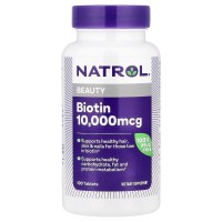 Natrol Biotin 10000 mcg, 100 таблеток Natrol Biotin 10000 mcg, 100 таблеток