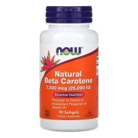 NOW Natural Beta Carotene 25000 IU, 90 капсул NOW Natural Beta Carotene 25000 IU, 90 капсул