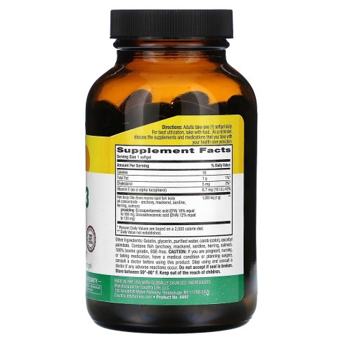 Country Life Omega-3 1000 mg Natural, 100 капсул CN13288 Country Life Country Life Omega-3 1000 mg Natural, 100 капсул CN13288 Country Life