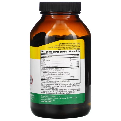 Country Life Omega-3 1000 mg Natural, 200 капсул CN13289 Country Life Country Life Omega-3 1000 mg Natural, 200 капсул CN13289 Country Life