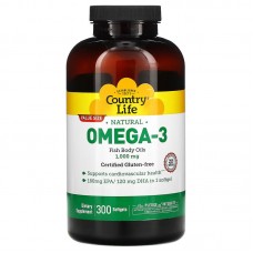 Country Life Omega-3 1000 mg, 300 капсул