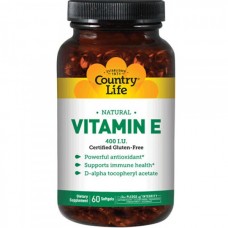 Country Life Vitamin E 400 IU, 60 капсул Country Life Vitamin E 400 IU, 60 капсул