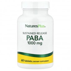 Natures Plus PABA 1000 mg Sustained Release, 60 таблеток Natures Plus PABA 1000 mg Sustained Release, 60 таблеток